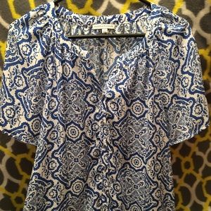 A blue and white blouse